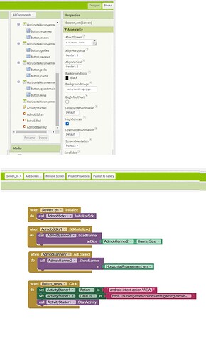 screen 2 blocks and components