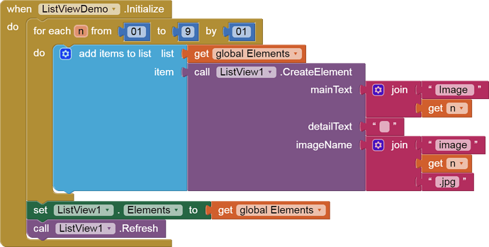 when  ListViewDemo .Initialize do