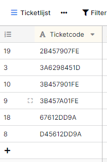 Baserow example database table