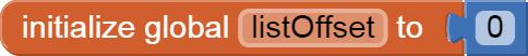 initialize global listOffset to